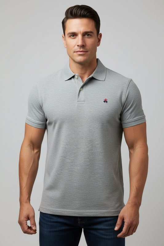 Camiseta Polo Brooks Brothers 🐑 color gris claro Talla M Entalle Slim Fit