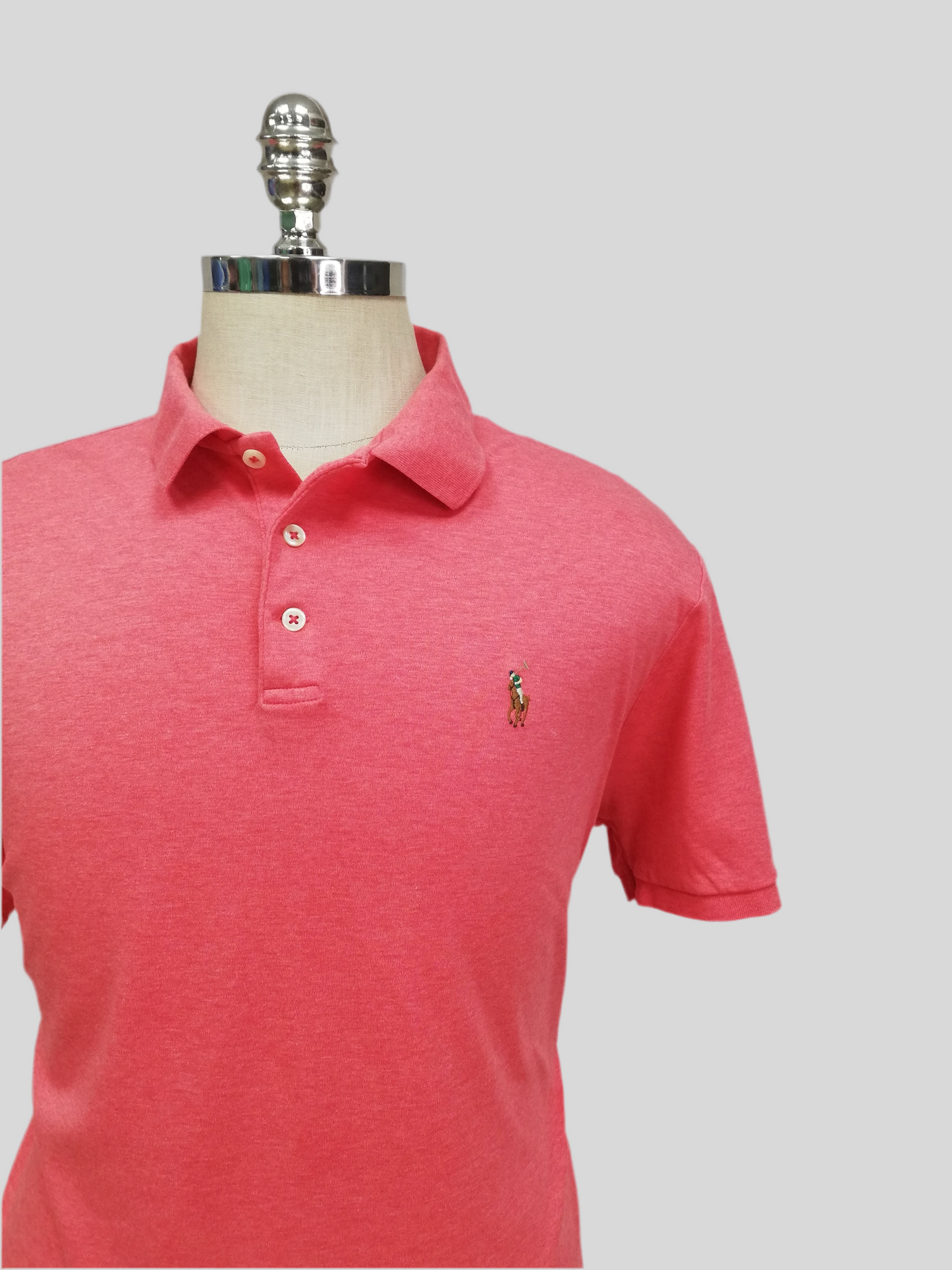 Camiseta Polo Ralph Lauren 🏇🏼 color rosado magenta Talla XL Entalle Custom Slim Fit