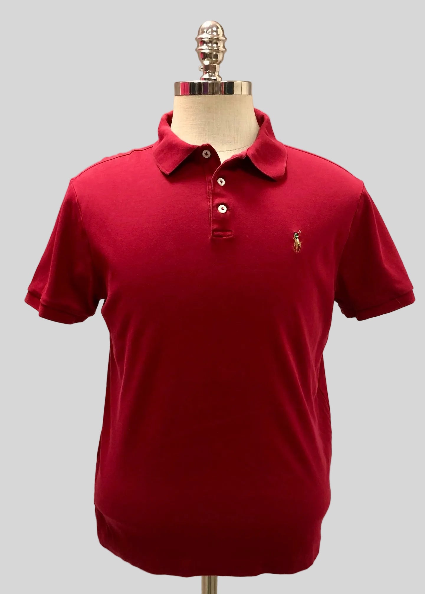 Camiseta Polo Ralph Lauren 🏇🏼 color rojo oscuro Talla L Entalle Custom Slim Fit