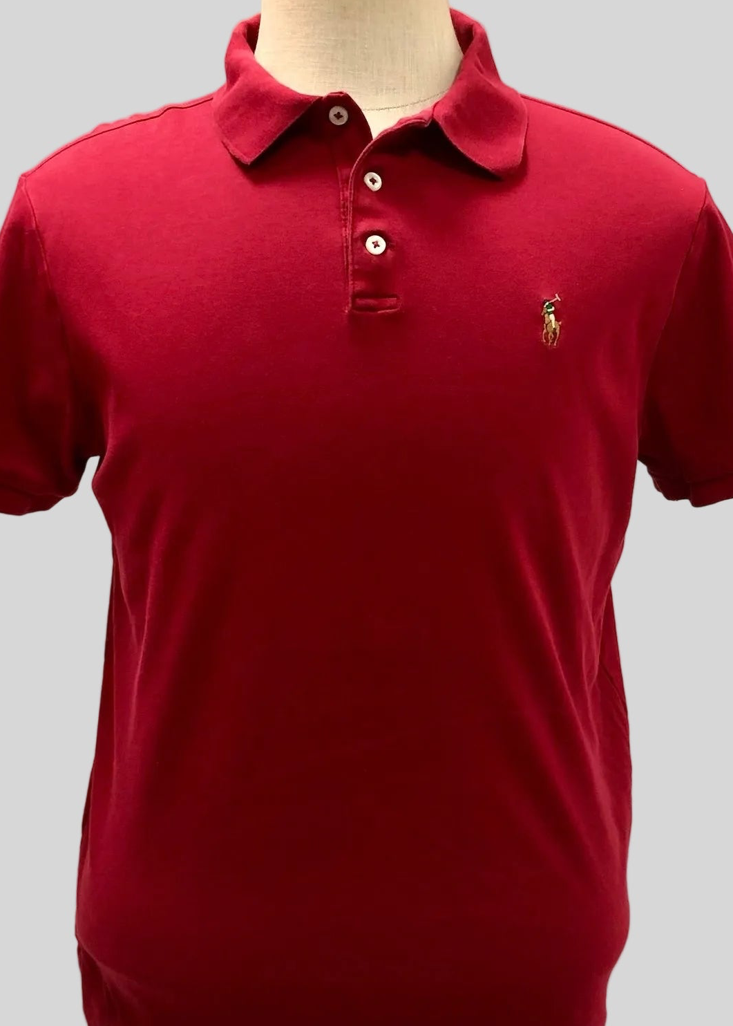 Camiseta Polo Ralph Lauren 🏇🏼 color rojo oscuro Talla L Entalle Custom Slim Fit