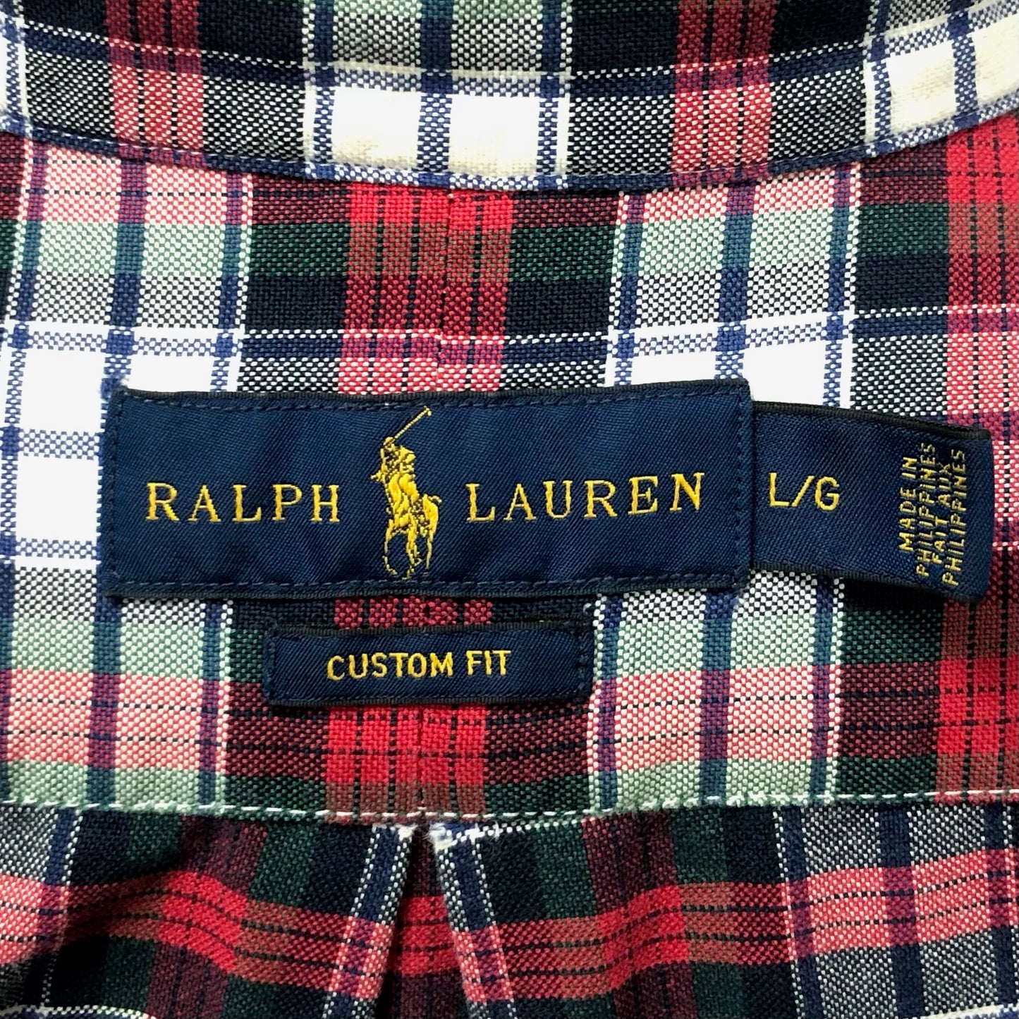 Camisa de botones Polo Ralph Lauren 🏇🏼 de cuadros tartán en color rojo, verde, azul navy y blanco Talla L Entalle Custom Fit (ver descripción)