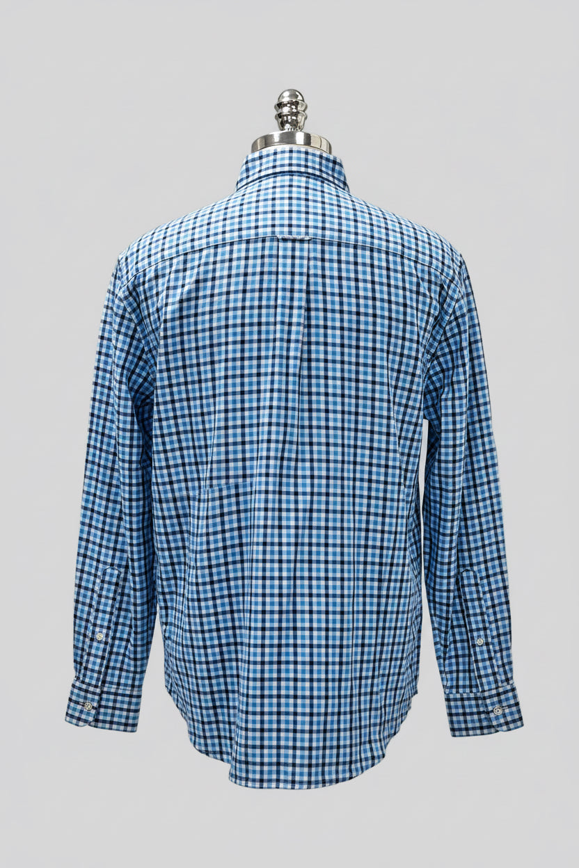 Camisa Vineyard Vines 🐳 de cuadros en color celeste, azul y gris Talla L Entalle Slim Fit