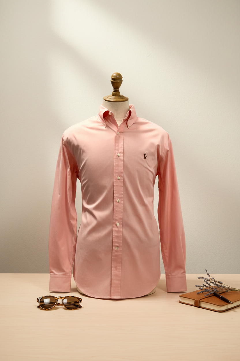 Camisa de botones Polo Ralph Lauren 🏇🏼 Oxford en color salmon Talla L Entalle Regular