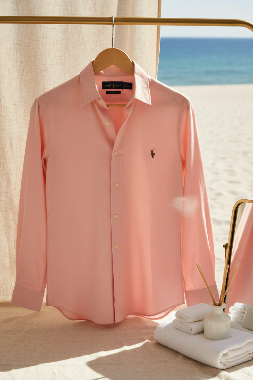 Camisa de botones Polo Ralph Lauren 🏇🏼 Oxford en color salmon Talla L Entalle Regular