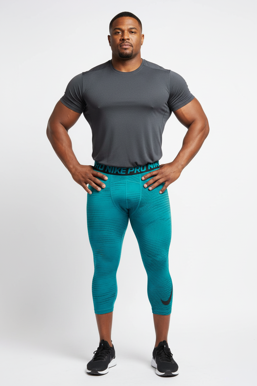 Mallas de entrenamiento licra Nike ✔️ Pro Dri-FIT 3/4 para hombre en Color verde esmeralda Talla XL