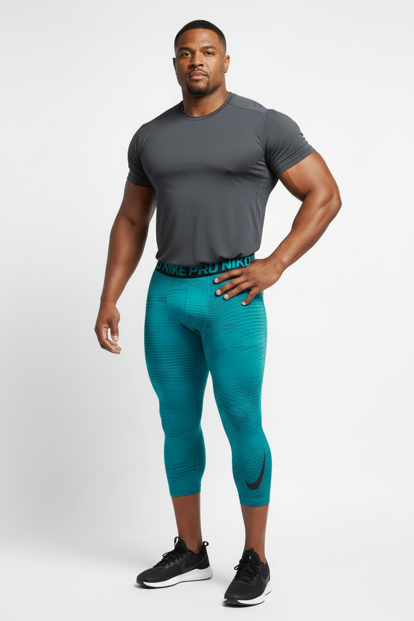 Mallas de entrenamiento licra Nike ✔️ Pro Dri-FIT 3/4 para hombre en Color verde esmeralda Talla XL