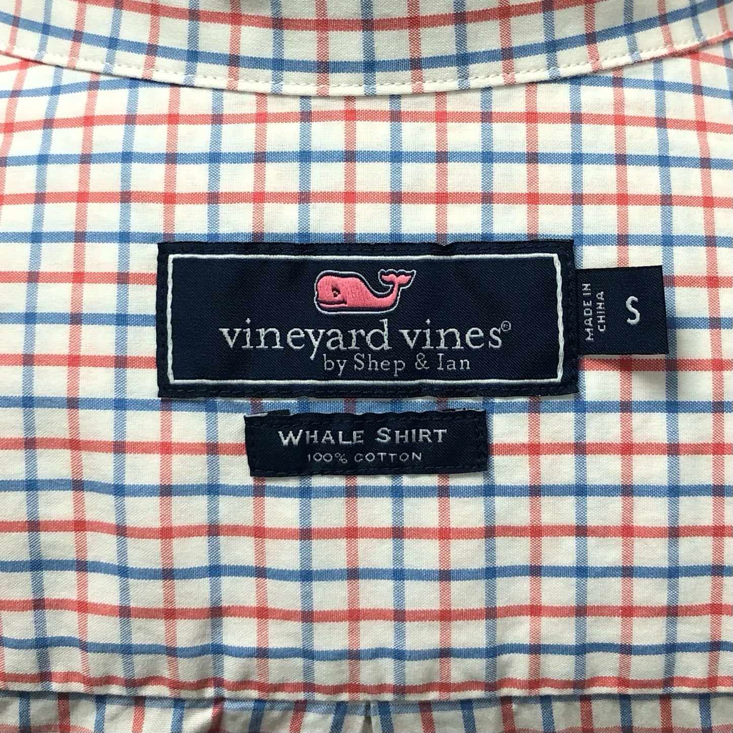 Camisa de botones Vineyard Vines 🐳 color blanco de cuadros en color azul y rojo Talla S Entalle Regular (ver descripción)