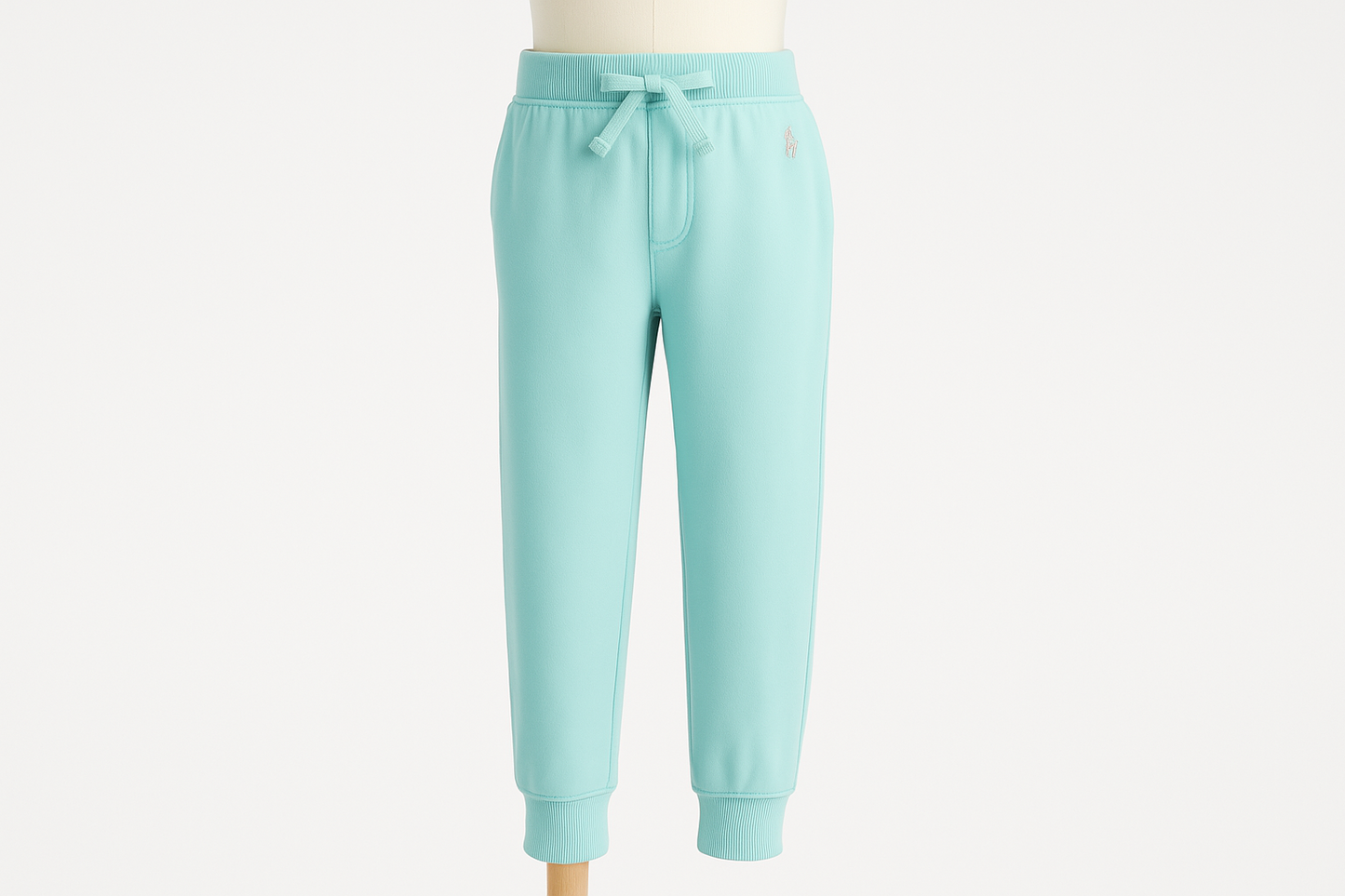 Pantalon Jogger de niña Polo Ralph Lauren 🏇 color turquesa con logo en plateado Talla 7