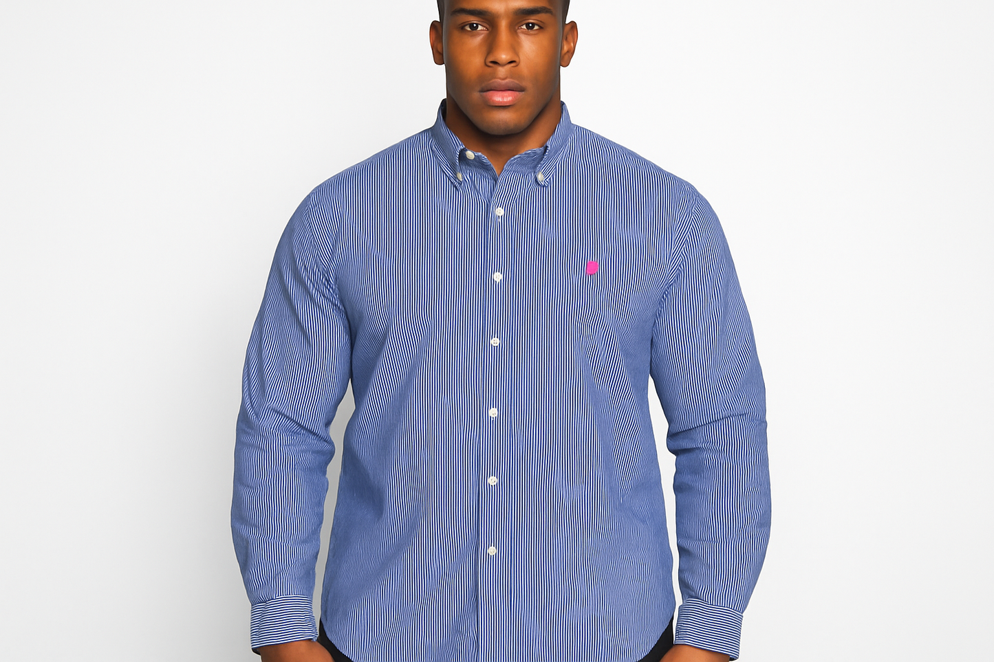 Athletic model - frontal view with pink logo