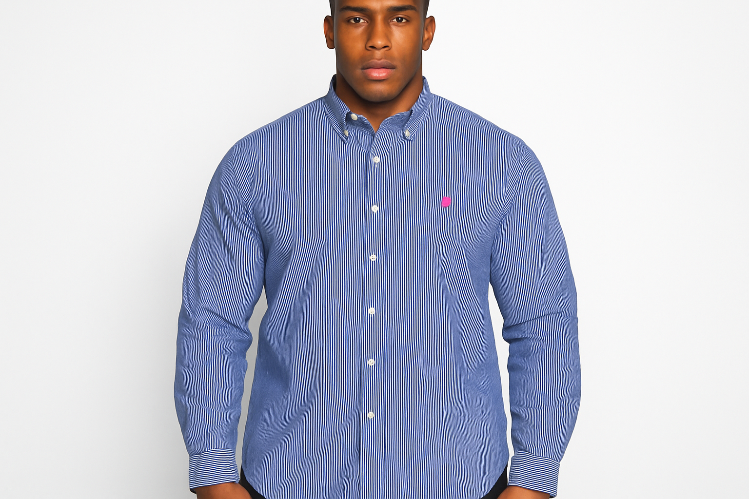 Athletic model - frontal view with pink logo