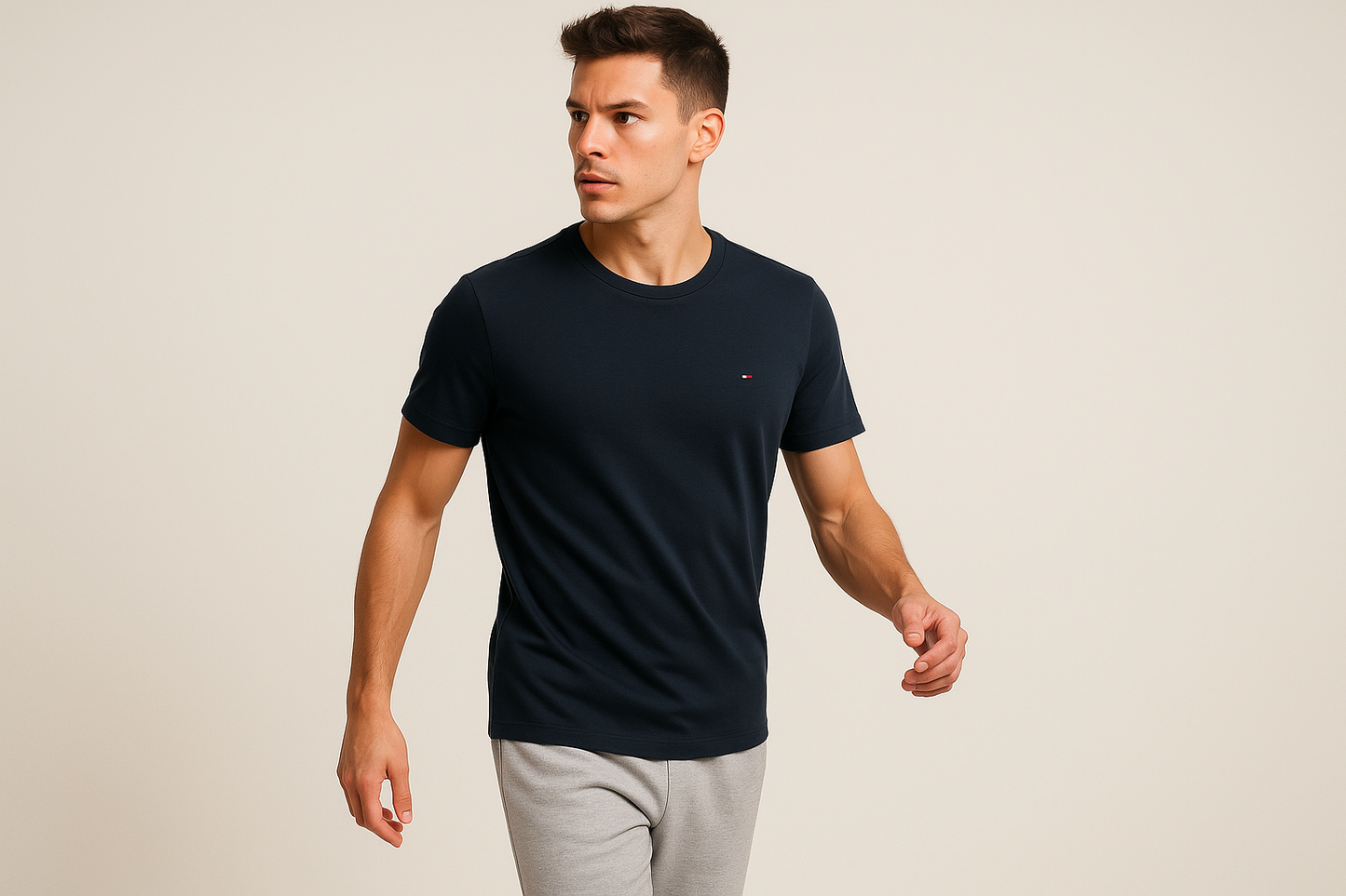 Athletic model size S wearing the shirt