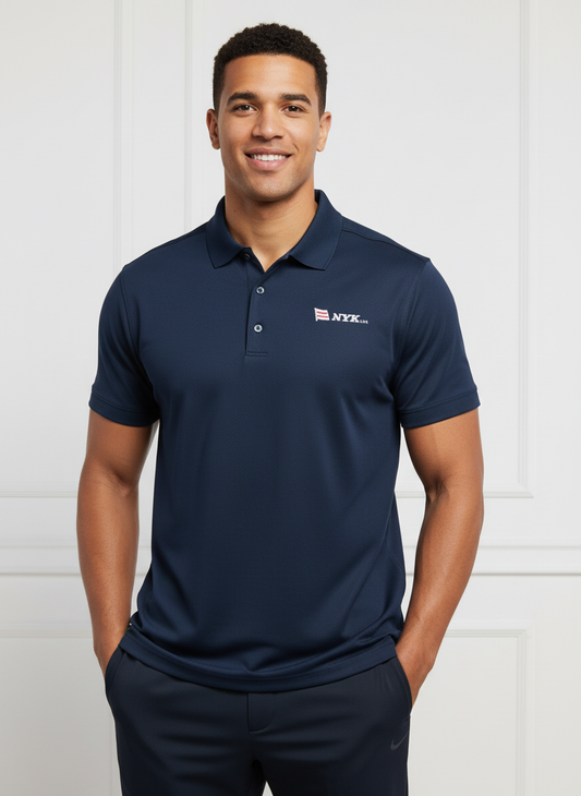Athletic model wearing the polo