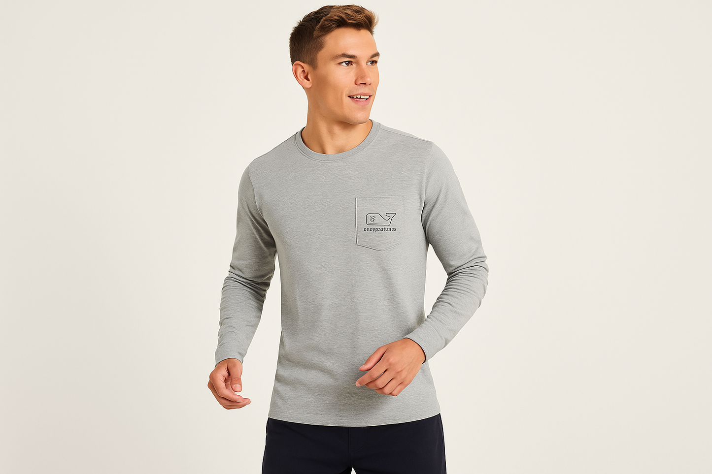 Athletic model wearing the shirt