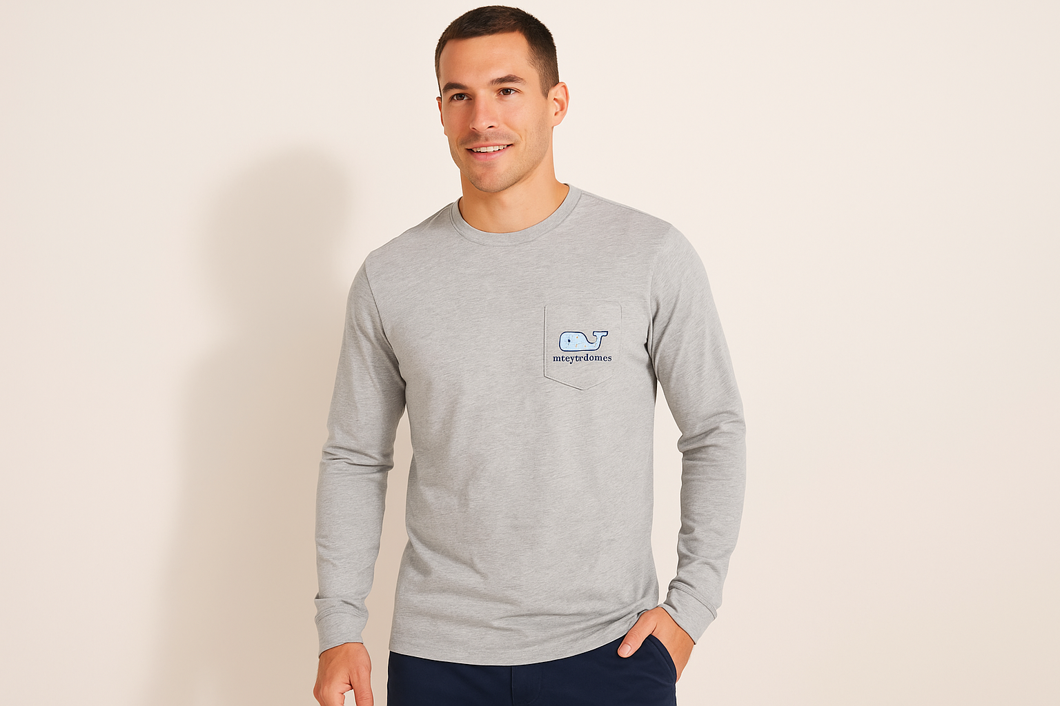 Athletic model wearing the shirt