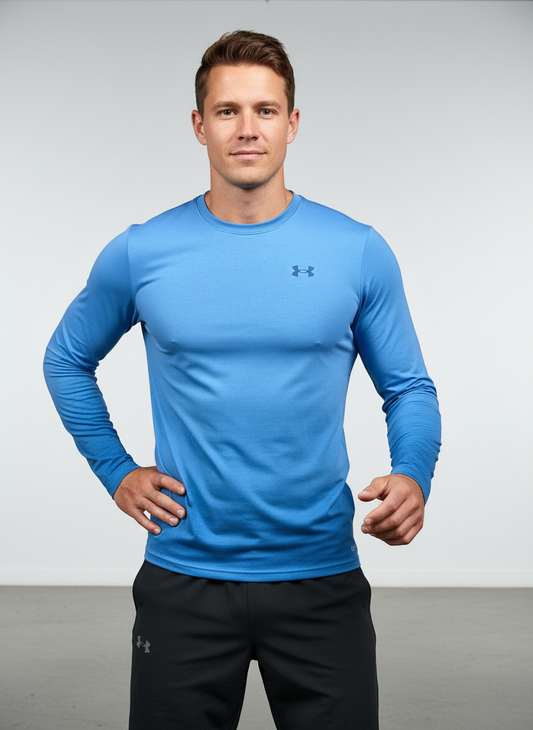 Athletic model wearing the shirt