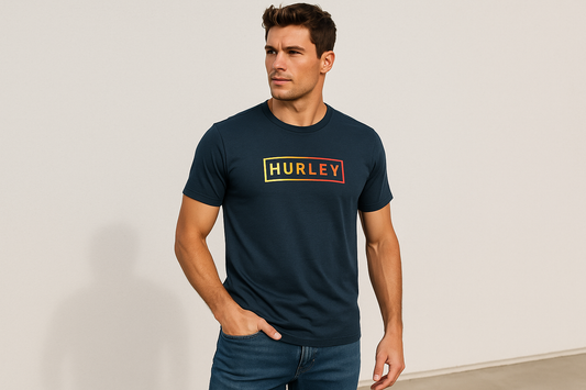 Athletic model wearing the shirt