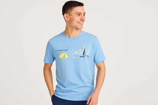 Athletic model wearing the shirt