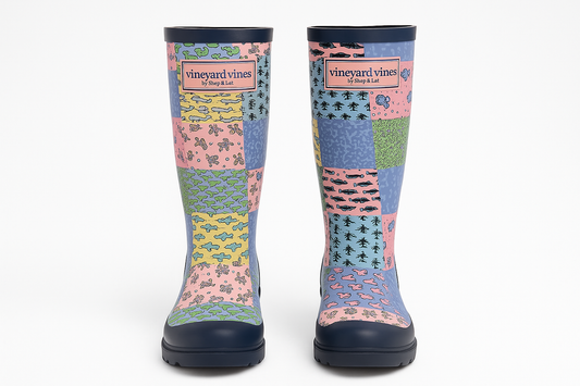 Botas Vineyard Vines patchwork vista frontal ghost mannequin - versión 2