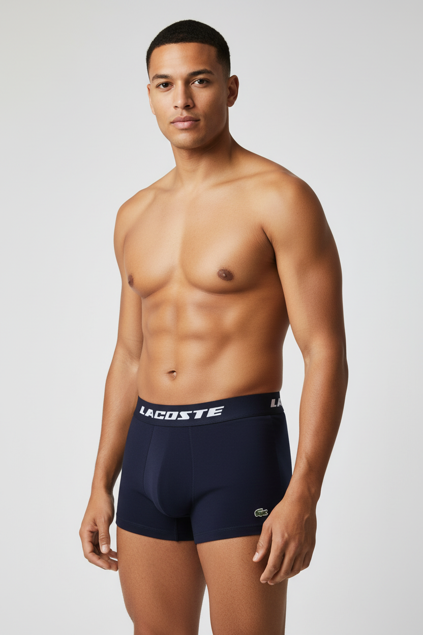 Boxer azul marino Lacoste - Pose confiada