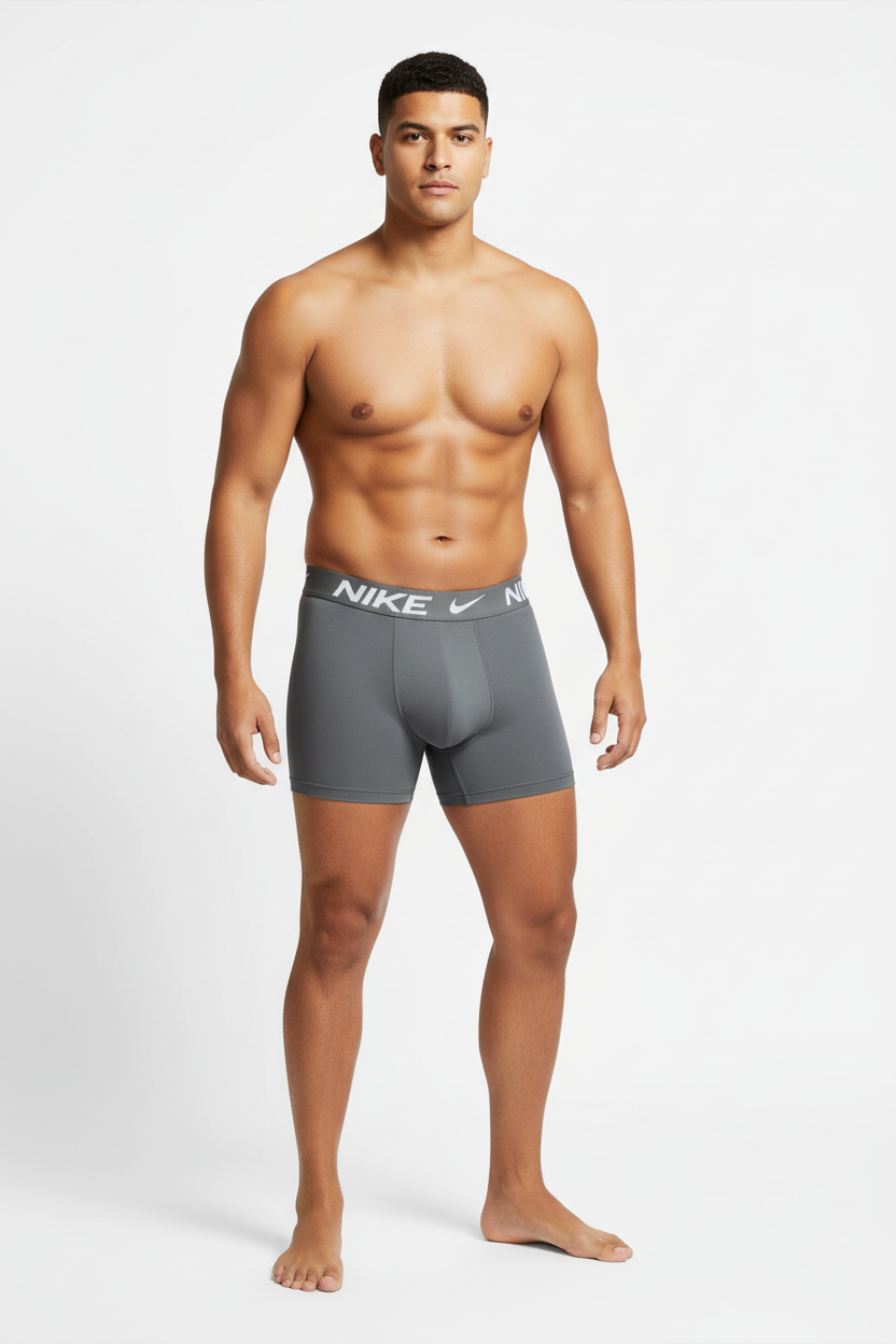 Boxer gris Nike - Pose dinámica