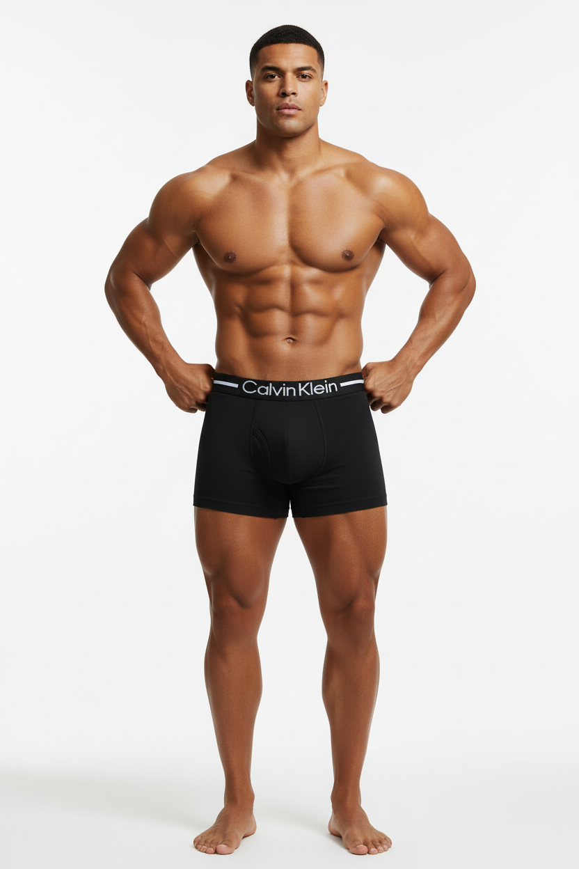 Boxer negro CK - Manos cadera copa pronunciada