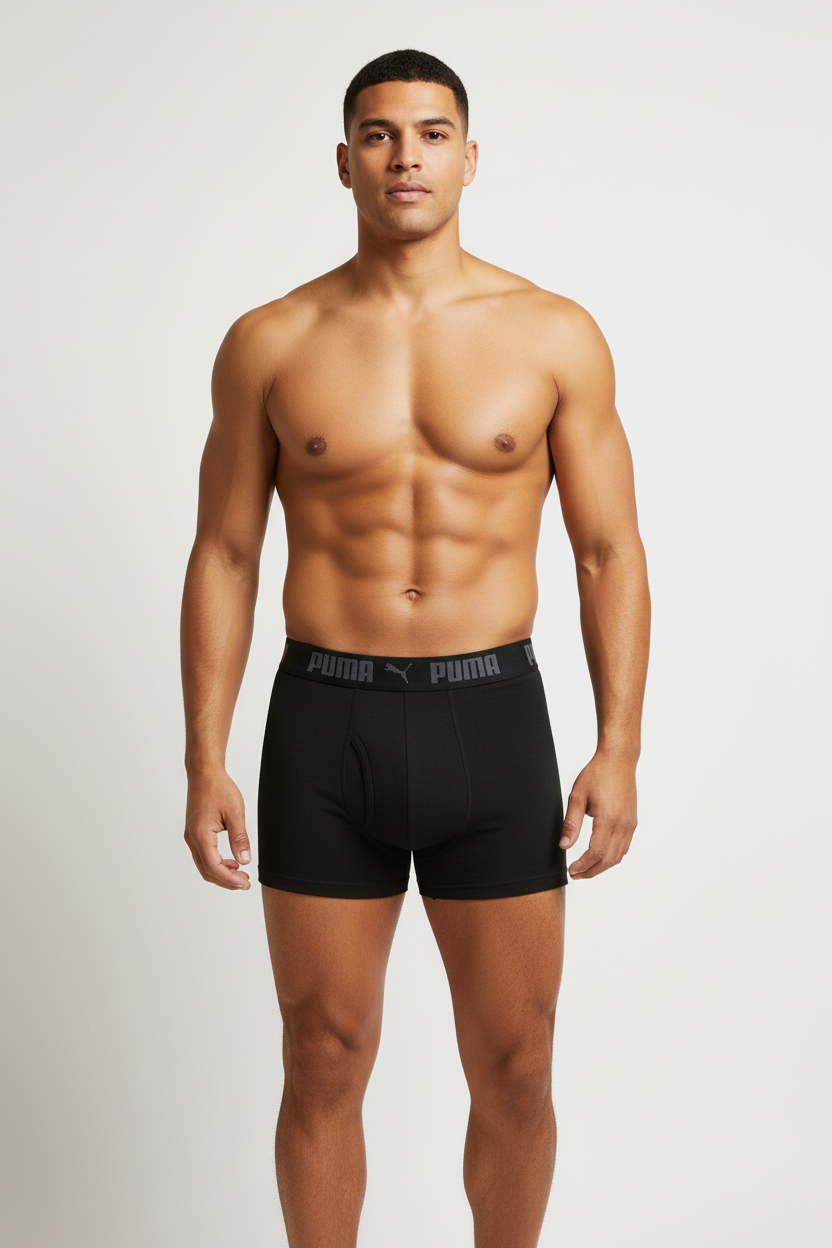 Boxer negro Puma - Pose confiada
