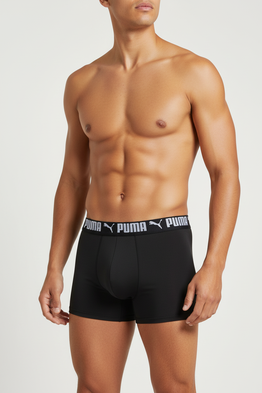 Boxer negro Puma - Copa pronunciada