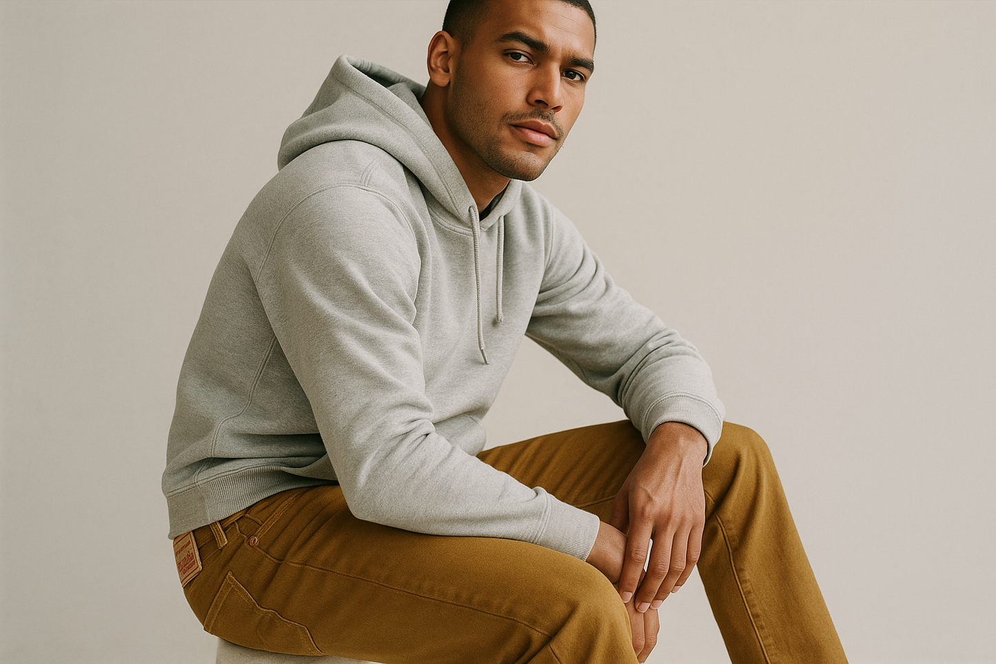 Cómodo con hoodie gris