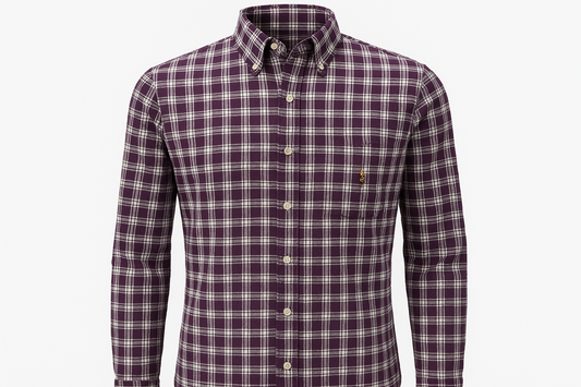 Camisa a cuadros morados ghost mannequin