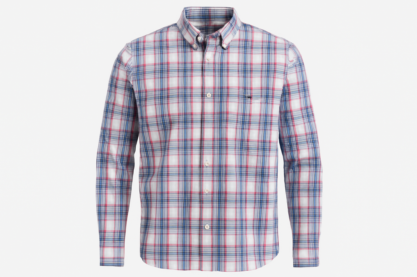 Camisa a cuadros multicolor con logo de ballena tipo ghost mannequin