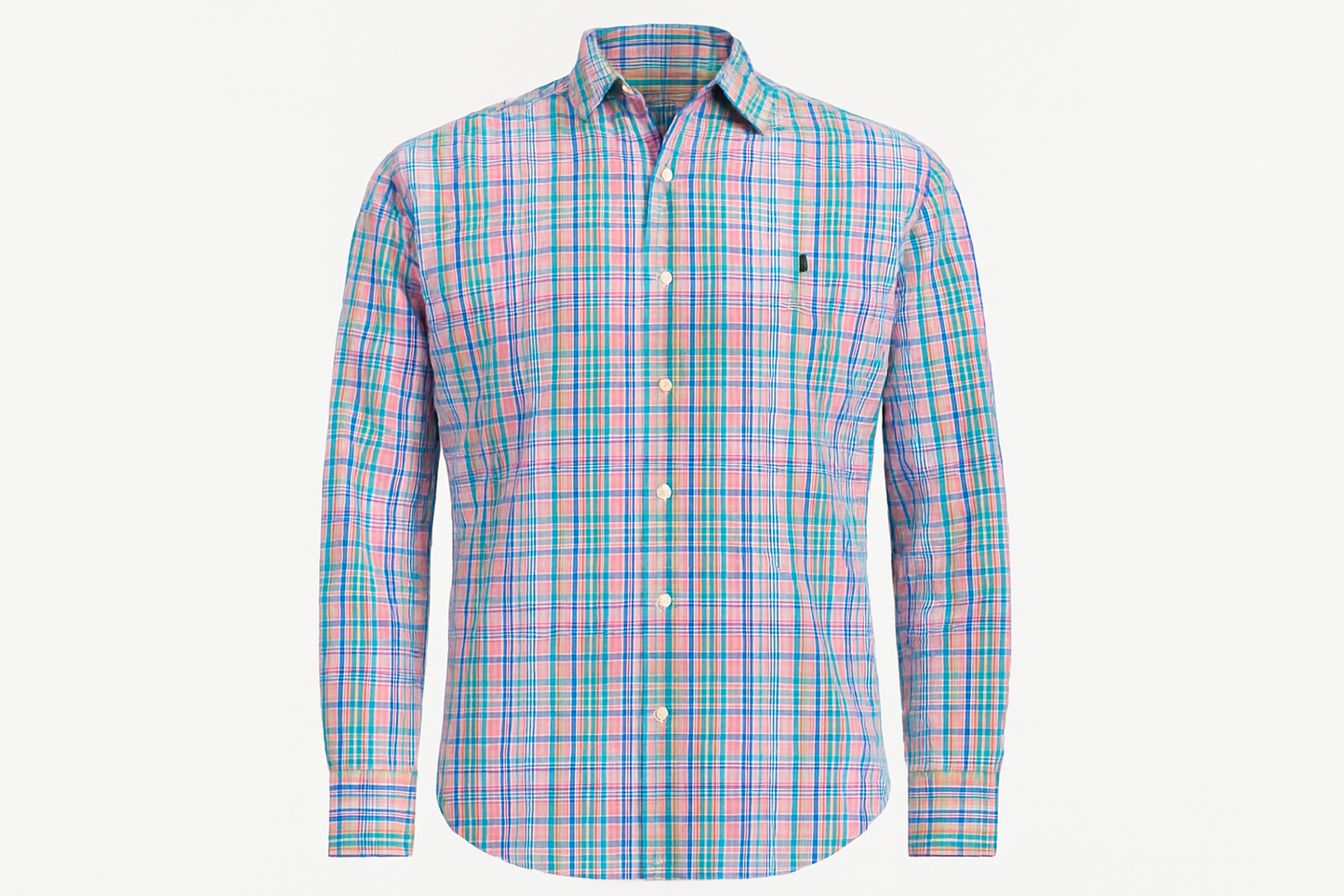 Camisa a cuadros multicolor con logo del polo tipo ghost mannequin