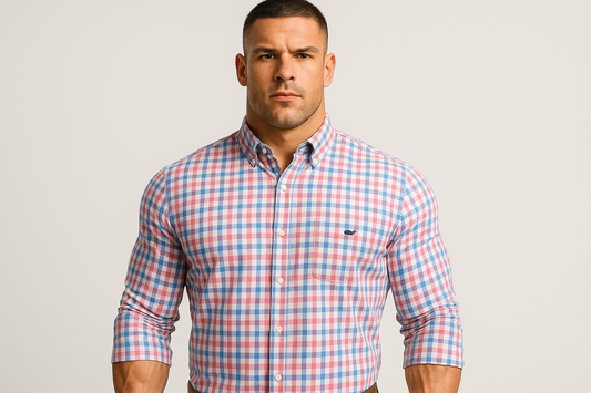 Camisa a cuadros multicolor con modelo atlético