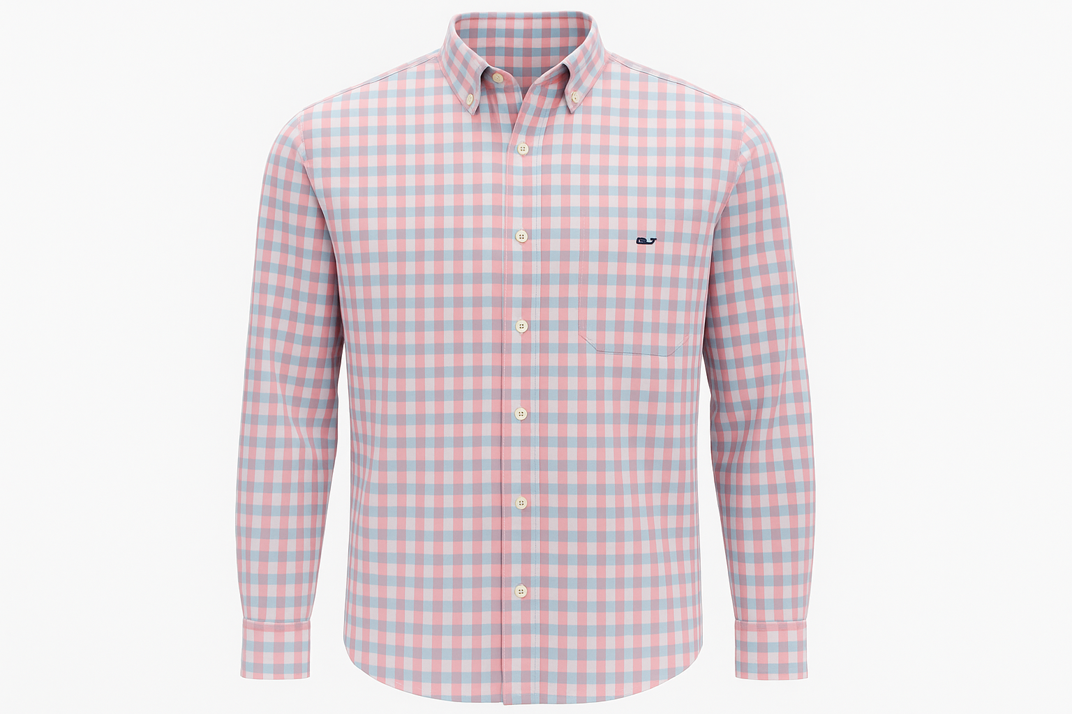 Camisa a cuadros multicolor ghost mannequin con logo ballena