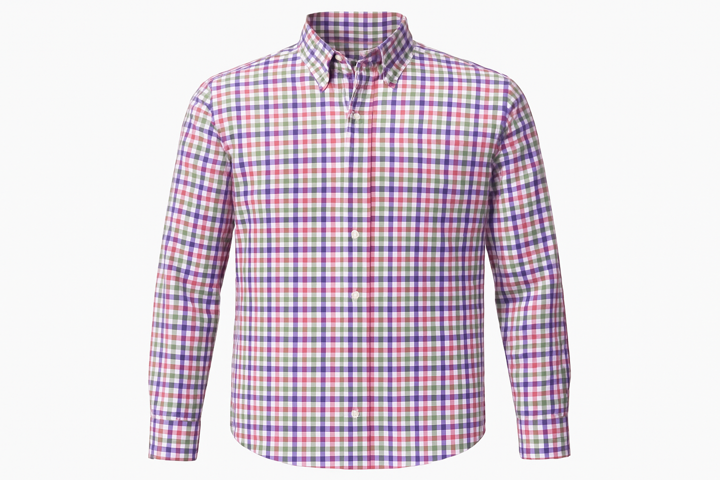 Camisa a cuadros multicolor vibrante tipo ghost mannequin