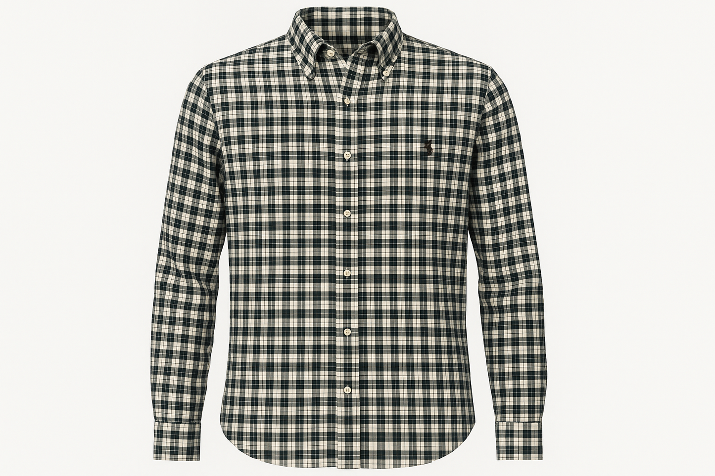Camisa a cuadros negros y blancos tipo ghost mannequin