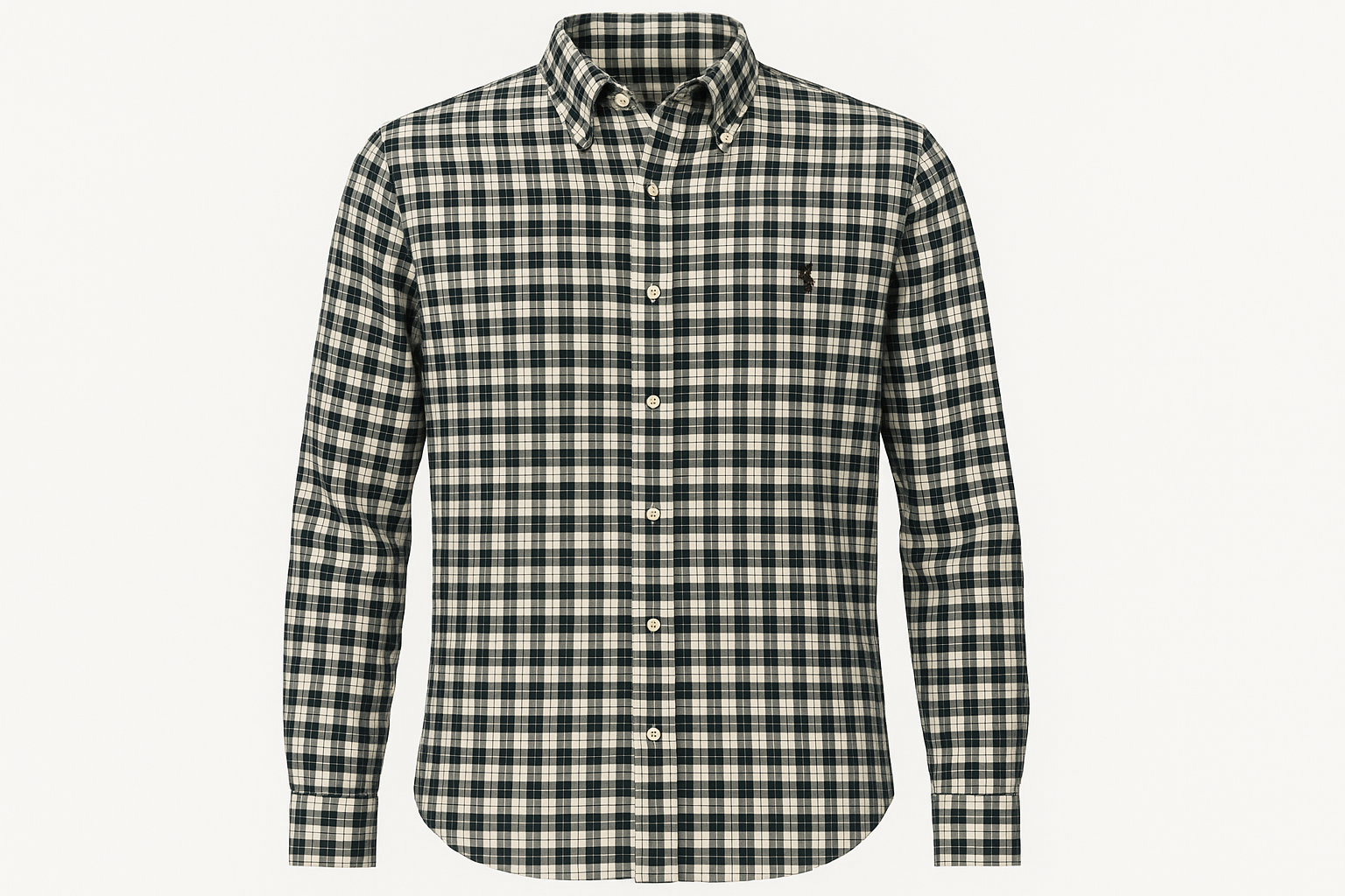 Camisa a cuadros negros y blancos tipo ghost mannequin