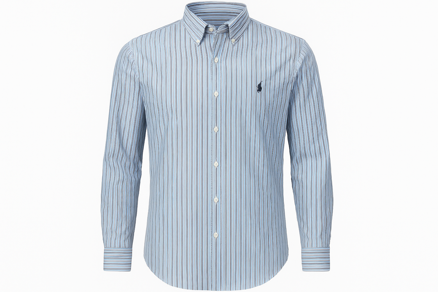 Camisa a rayas azules y blancas ghost mannequin