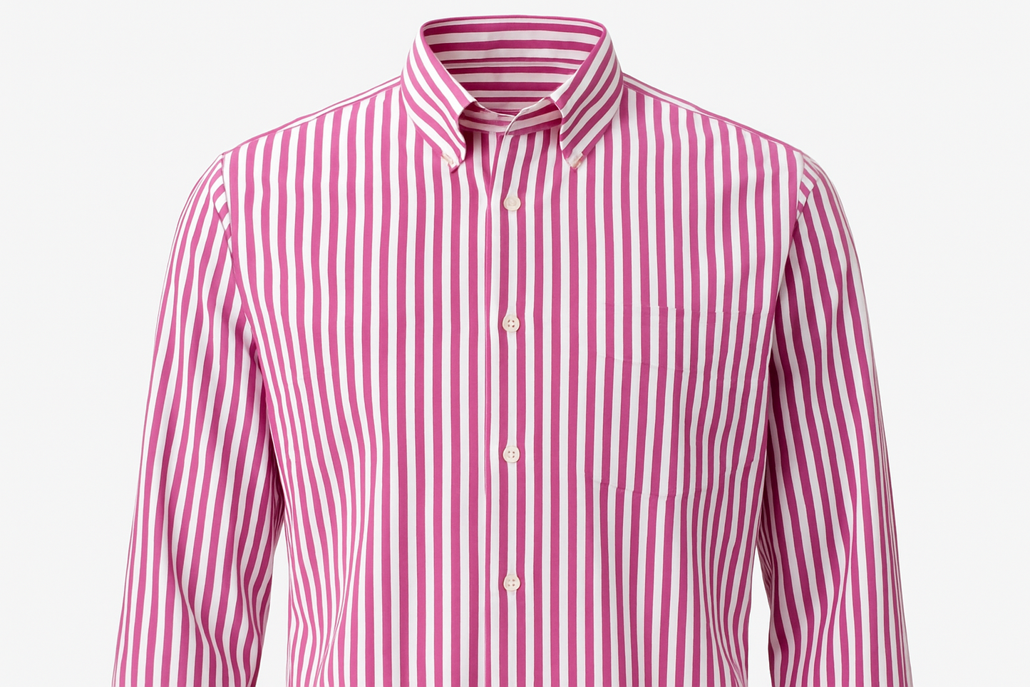 Camisa a rayas rosa y blanco tipo ghost mannequin