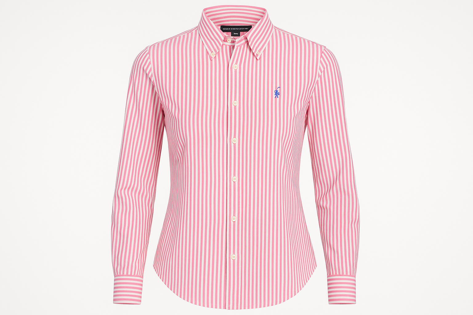 Camisa a rayas rosas y blancas mujer ghost mannequin