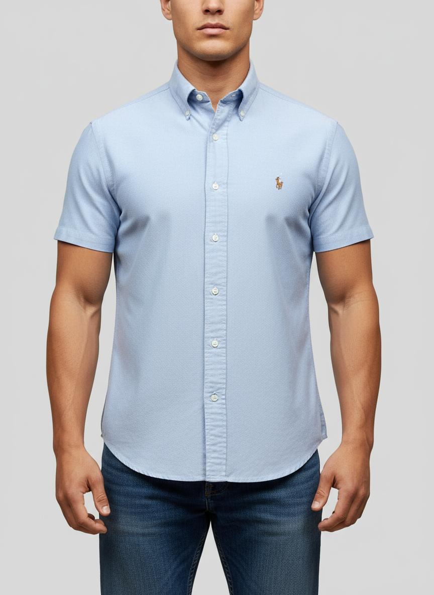 Camisa Azul Claro con Modelo Atlético Talla S