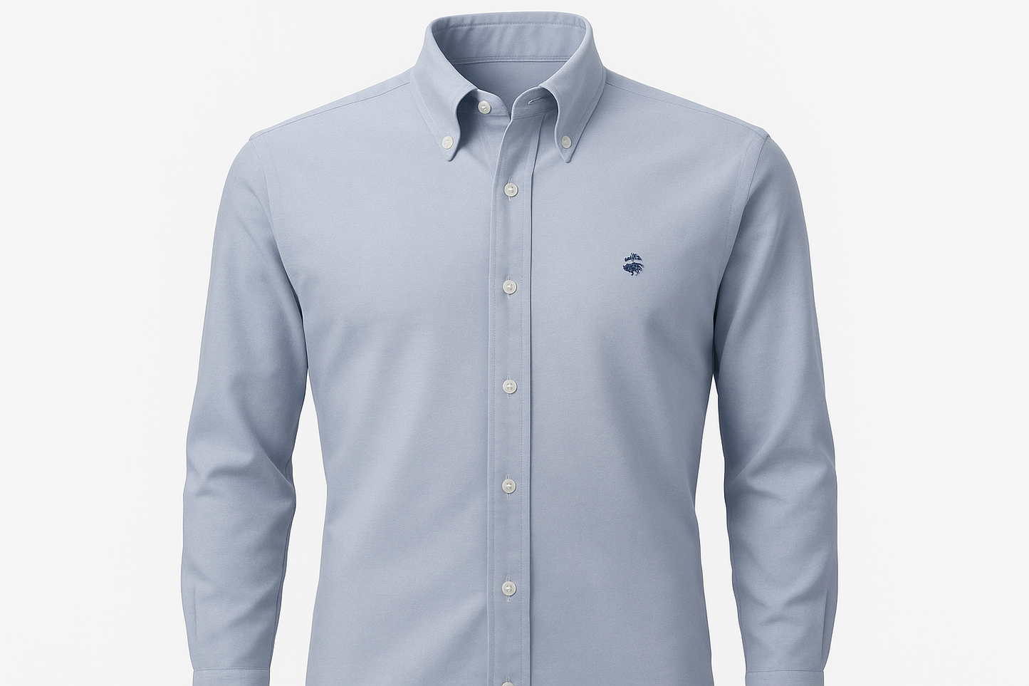 Camisa azul claro ghost mannequin con logo de oveja