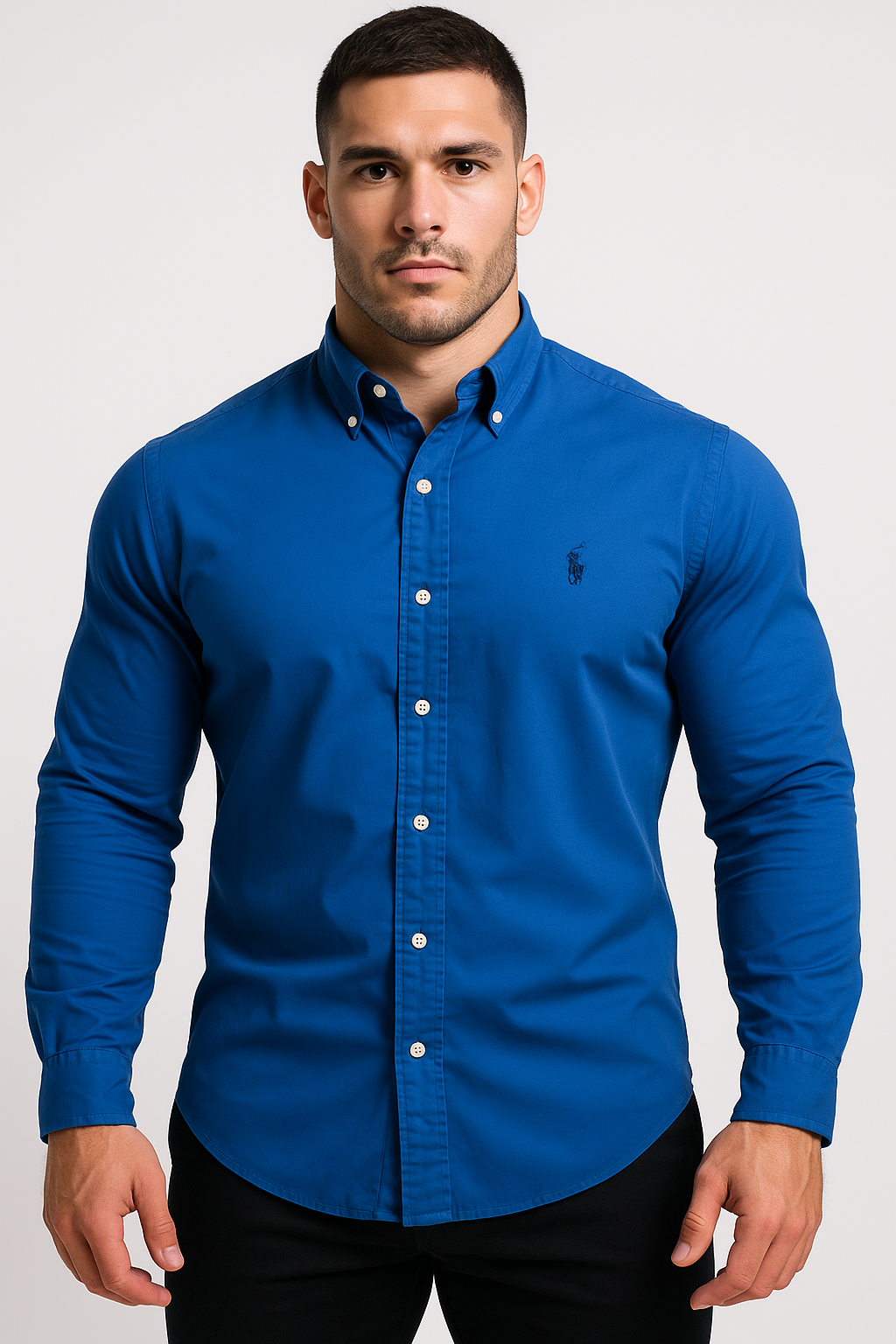 Camisa Azul con Modelo Atlético Talla L