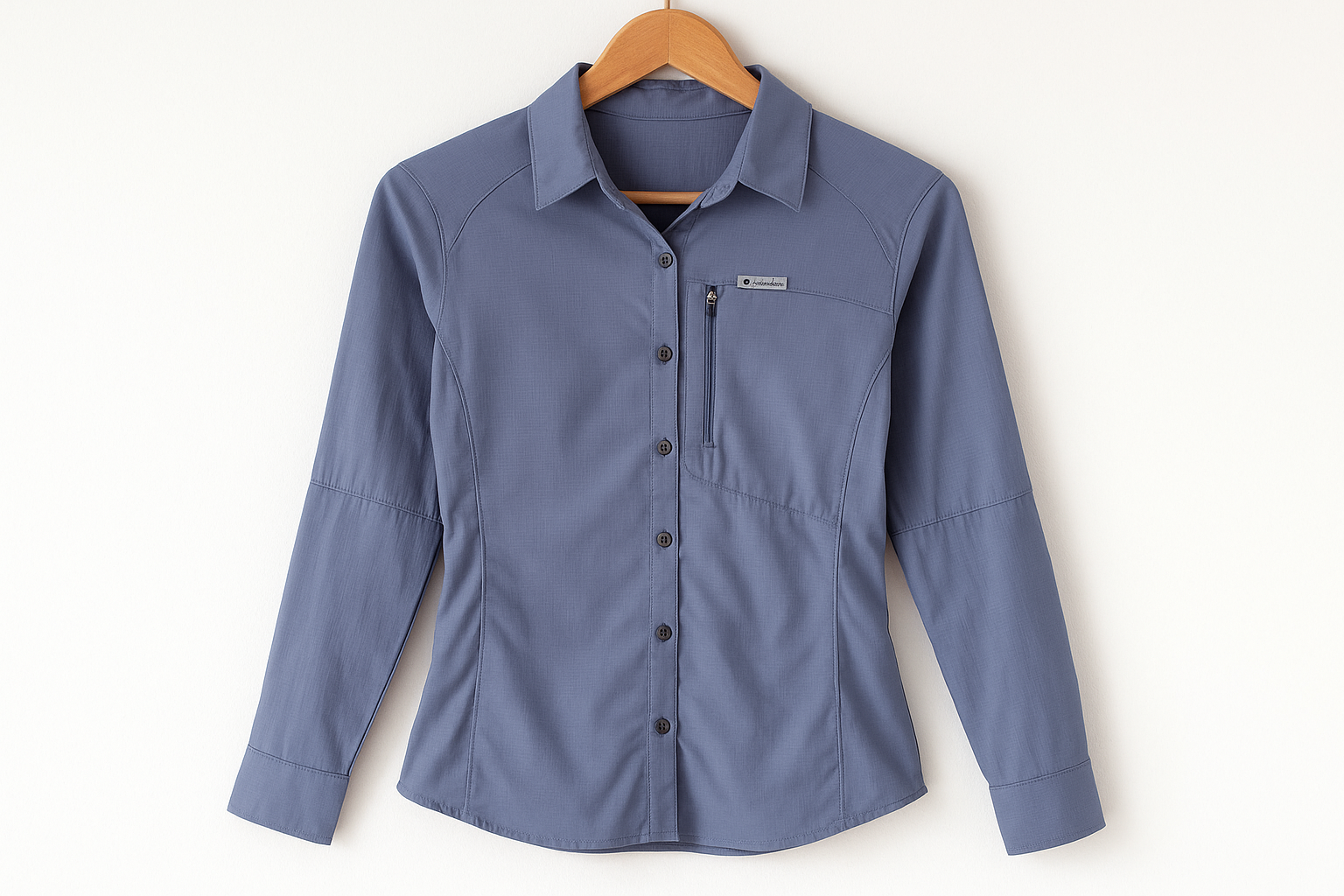 Camisa azul grisáceo para mujer en gancho