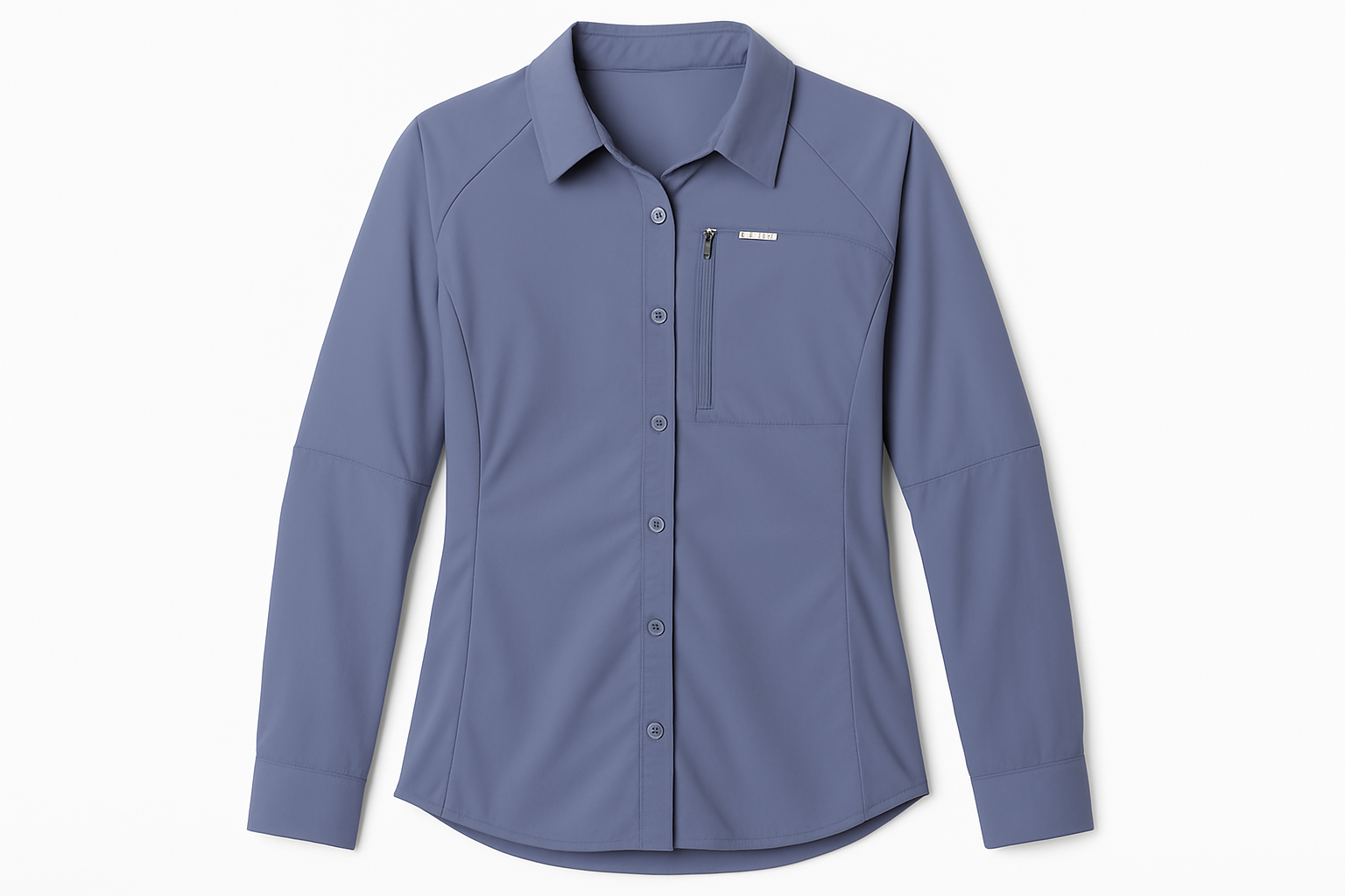 Camisa azul grisáceo para mujer vista frontal plana