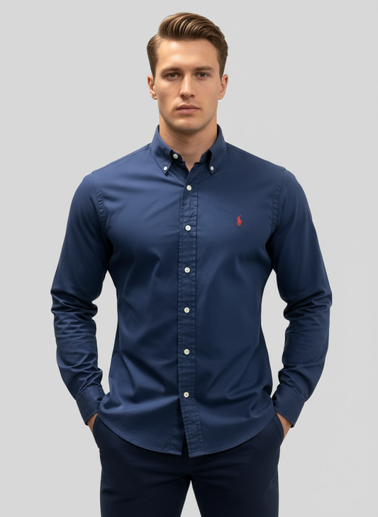 Camisa Azul Marino con Modelo Atlético Talla M