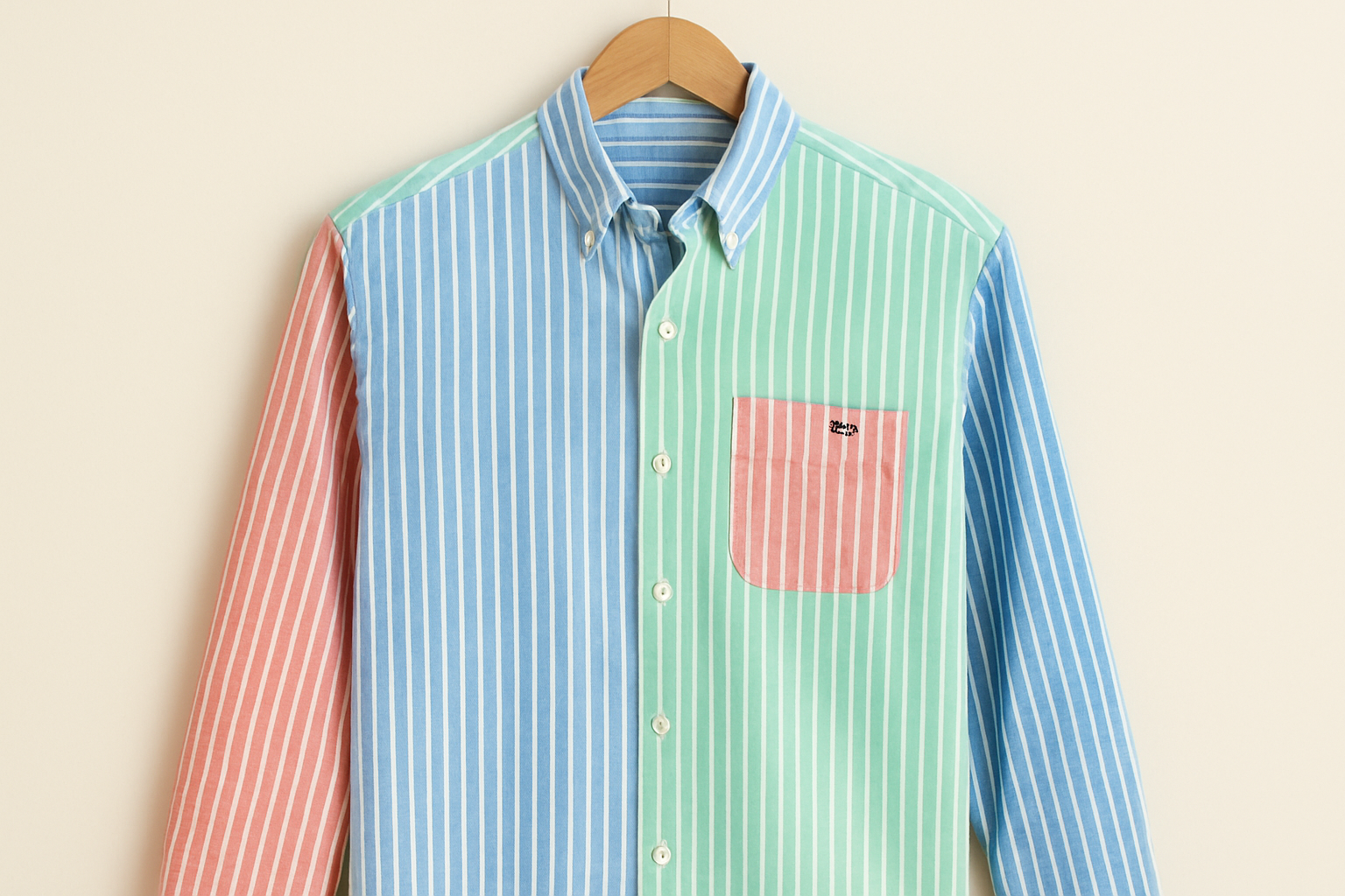 Camisa colgada en percha repetida