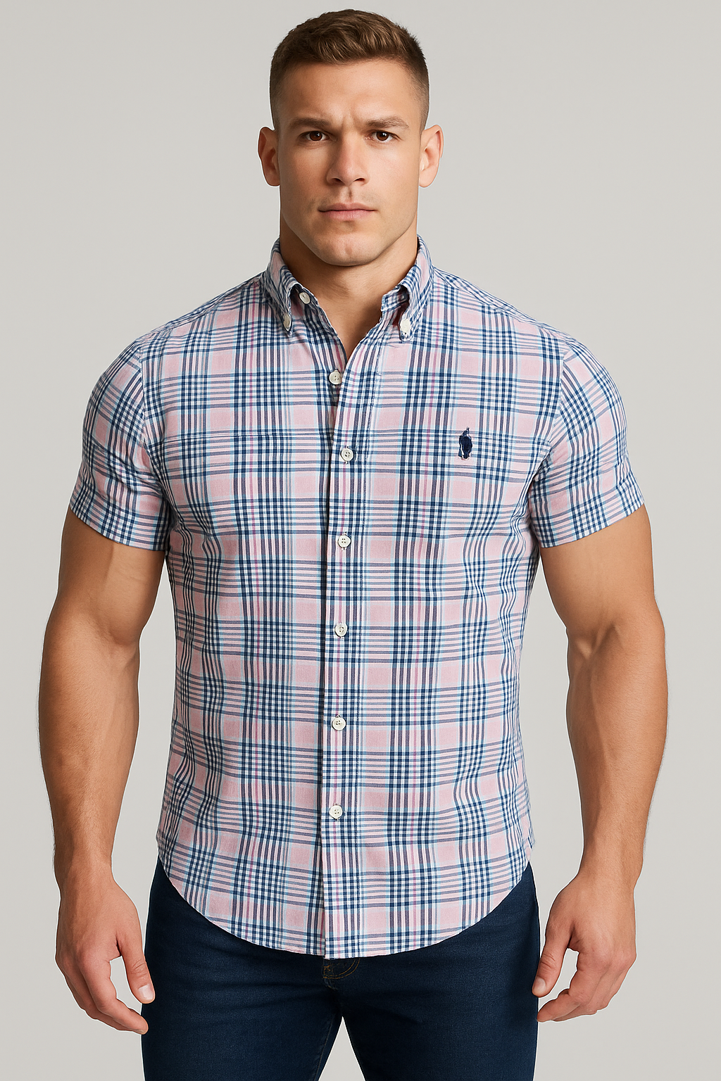 Camisa Cuadros con Modelo Atlético - Logo Mejorado