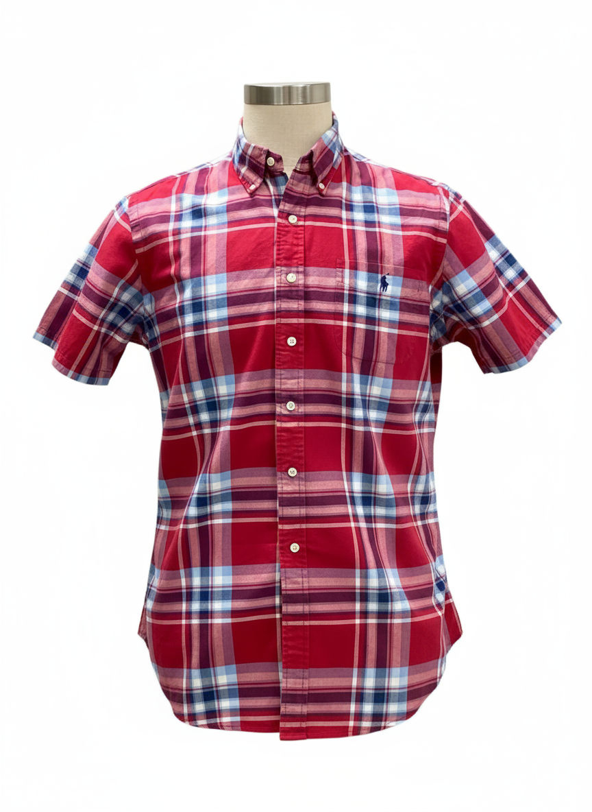 Camisa Cuadros Roja Azul Ghost Mannequin