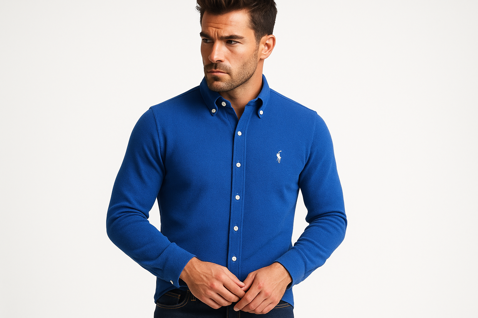 Camisa de botones Polo Ralph Lauren - Modelo atlético con tela polo