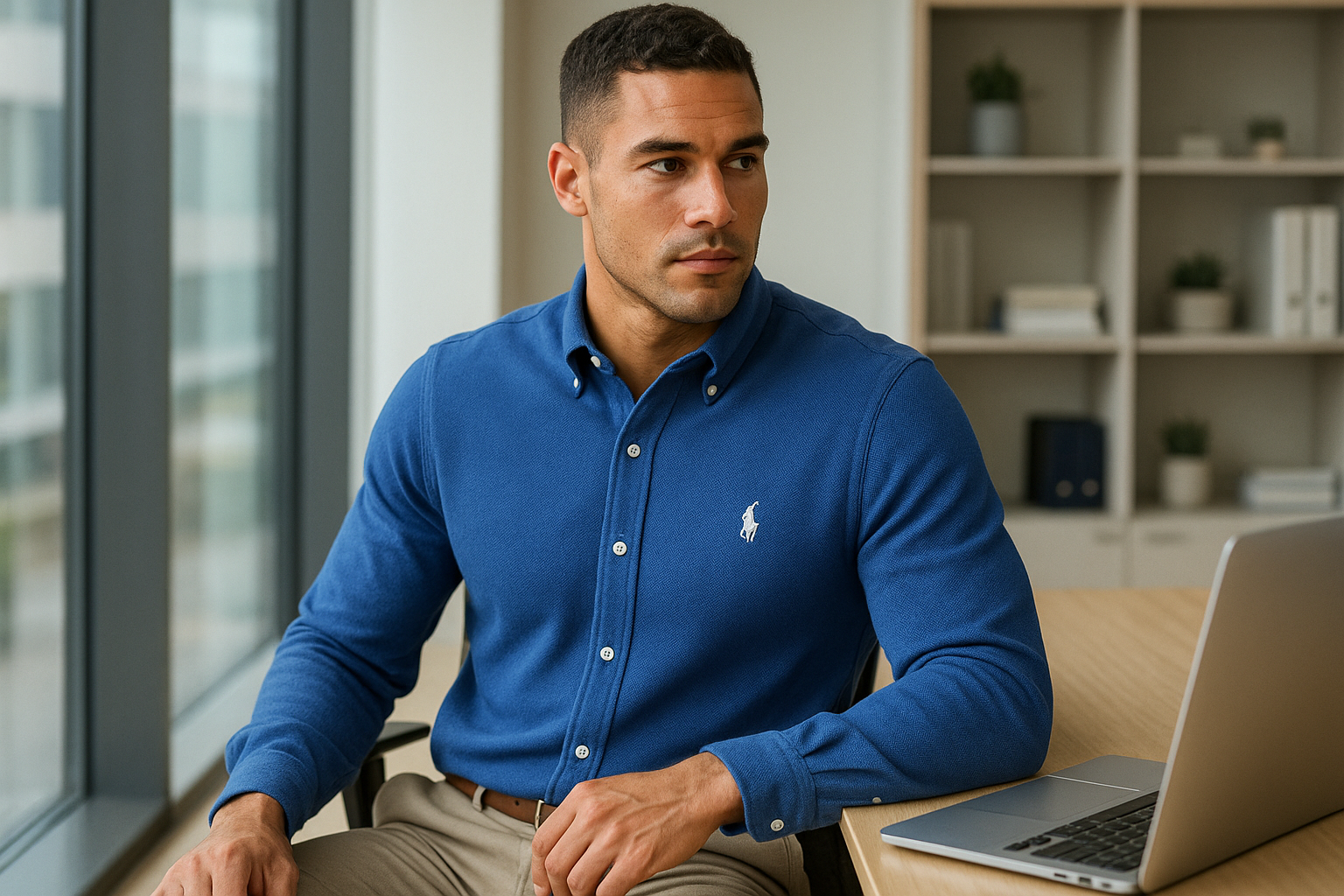 Camisa de botones Polo Ralph Lauren - Modelo atlético oficina con tela polo